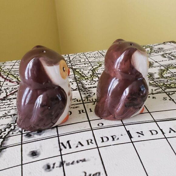 Vintage Little Owl Couple Salt & Pepper Shaker Set - Picture 8 of 8